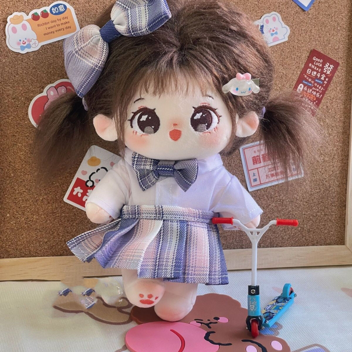 無属性 ぬいぐるみ 20cm 着せ替えぬいぐるみ 茶髪茶色の目女の子 棗安