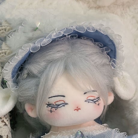 無属性 ぬいぐるみ 20cm 着せ替えぬいぐるみ 目を閉じたグレーの髪女の子 爾雅 綿人形 コットンドール キャラクターぬいぐるみ