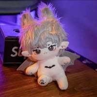 20cm 無属性 ぬいぐるみ 獣耳付け男の子 灰色の髪と灰色の目着せ替えぬいぐるみ 綿人形 コットンドール キャラクターぬいぐるみ
