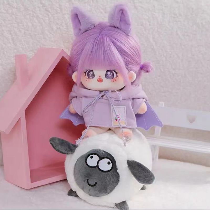 無属性 ぬいぐるみ 20cm 着せ替えぬいぐるみ 紫の髪と紫の目女の子 綿