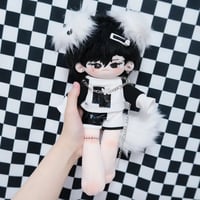 濃霧 長い脚 38cm 無属性 ぬいぐるみ 着せ替えぬいぐるみ 獣耳付け男の子 黒髪黒い瞳着せ替え人形 綿人形 コットンドール キャラクターぬいぐるみ