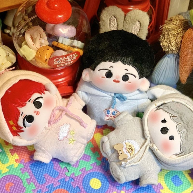 ミニ洋服 10cm 着せ替えぬいぐる服 パーカーロンパース