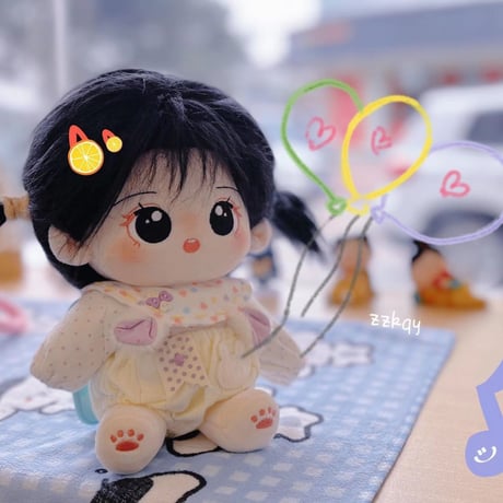 無属性 ぬいぐるみ 20cm 着せ替えぬいぐるみ 黒髪黒い瞳女の子 丟丟 綿人形 コットンドール キャラクターぬいぐるみ