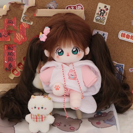 ミニ洋服 20cm 着せ替えぬいぐる服 パーカー パンツ ぬいぐるみコスチューム 着せ替え人形洋服 日常服人形 綿人形衣装 ドールウェア アクセサリー