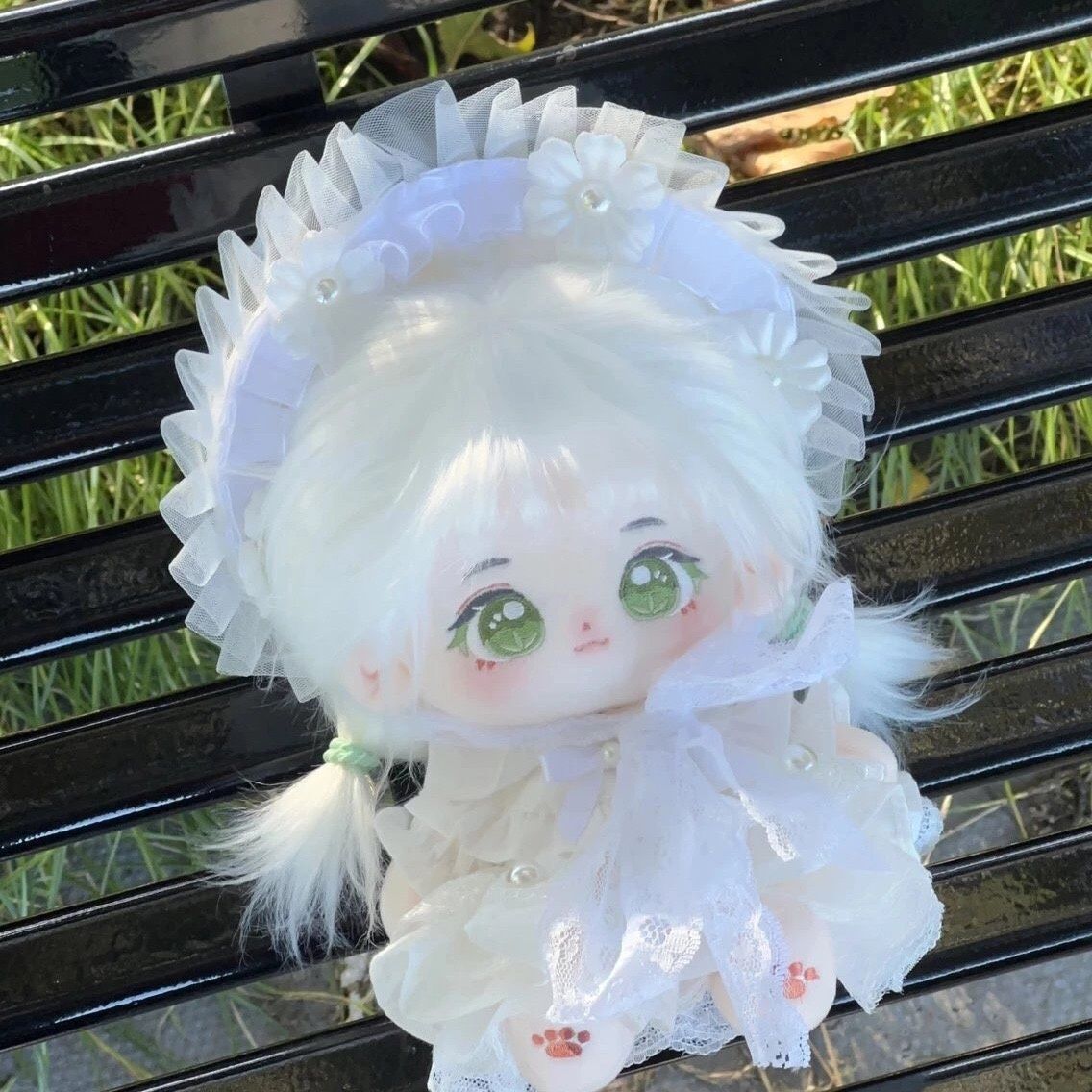 無属性 ぬいぐるみ 20cm 着せ替えぬいぐるみ 白髪と緑の瞳女の子 竹凧