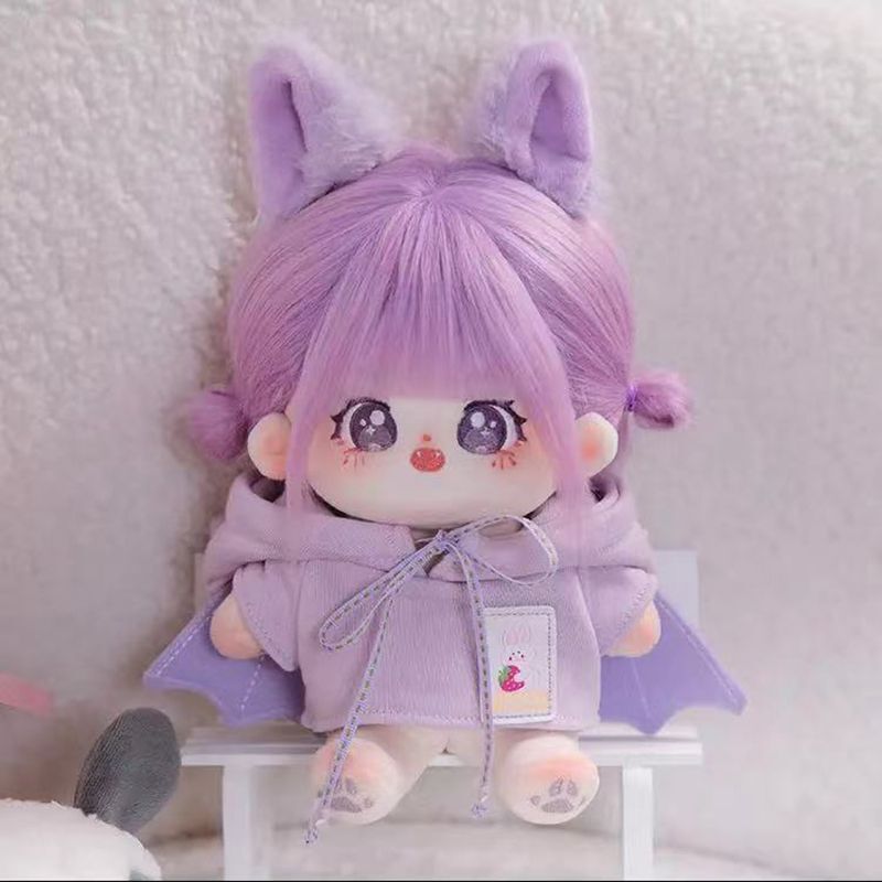 無属性 ぬいぐるみ 20cm 着せ替えぬいぐるみ 紫の髪と紫の目女の子 綿