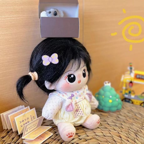 無属性 ぬいぐるみ 20cm 着せ替えぬいぐるみ 黒髪黒い瞳女の子 丟丟 綿人形 コットンドール キャラクターぬいぐるみ