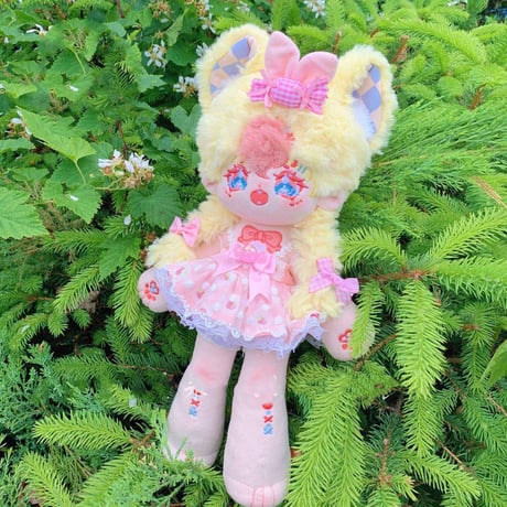 ぽっちゃりコットンドール 長い脚 30cm ぬいぐるみ 無属性 着せ替えぬいぐるみ 焦糖 黄色い髪青い目女の子 綿人形 キャラクターぬいぐるみ