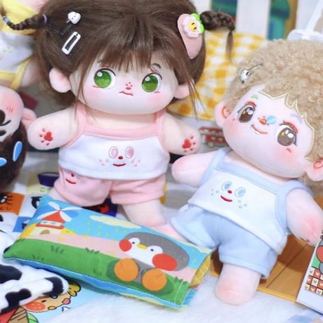 2点セット ミニ洋服 20cm 着せ替えぬいぐる服 キャミソール ショーツ ぬいぐるみコスチューム 着せ替え人形洋服 日常服人形 綿人形衣装 ドールウェア アクセサリー