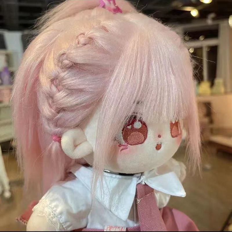 20cm 無属性 ぬいぐるみ ピンクの髪ピンクの目男の子 着せ替え