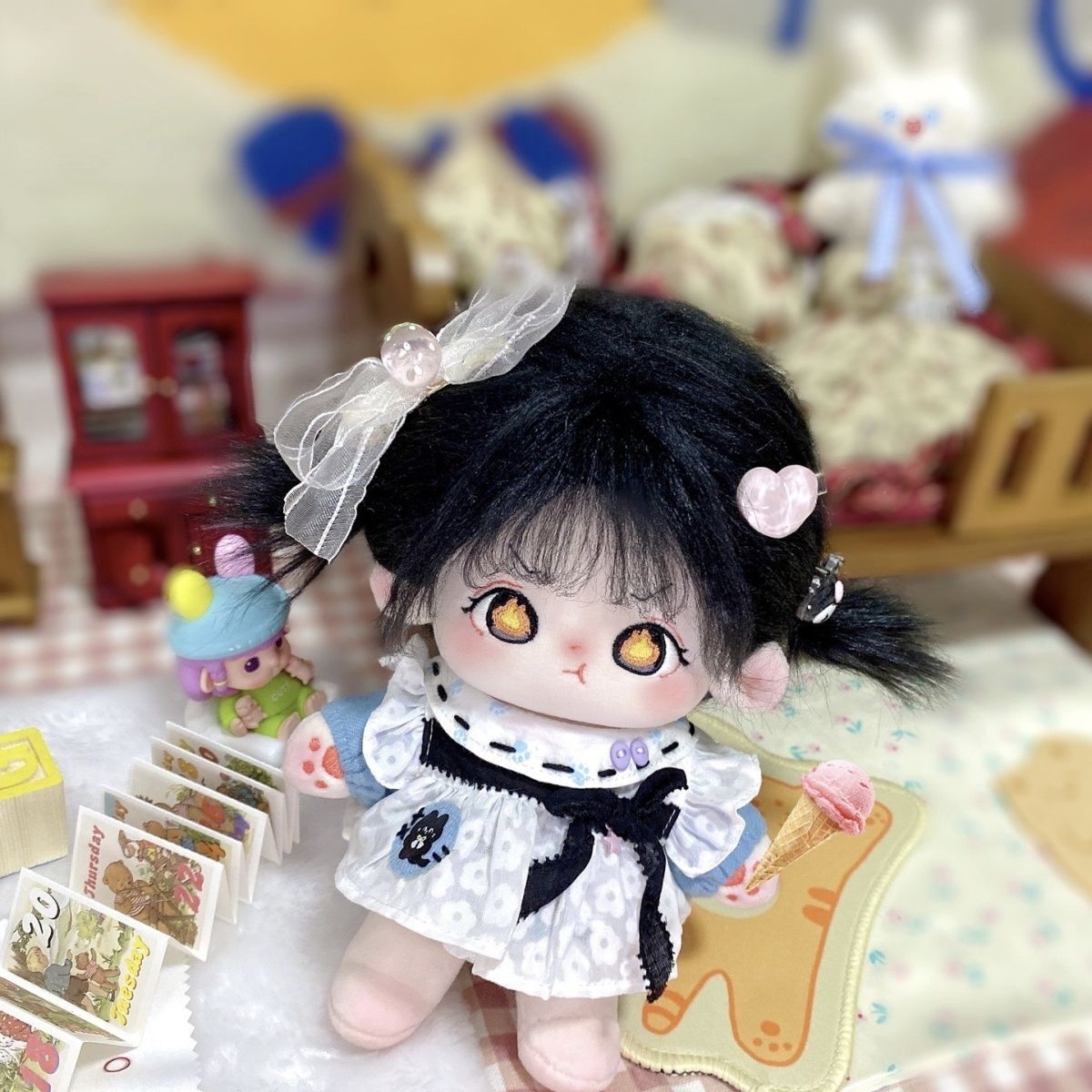 無属性 ぬいぐるみ 20cm 着せ替えぬいぐるみ 黒髪黄色目女の子 無属性 ぬいぐるみ 20cm 着せ替えぬいぐるみ 黒髪黄色目女の子