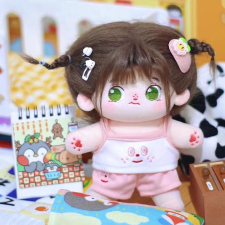 2点セット ミニ洋服 20cm 着せ替えぬいぐる服 キャミソール ショーツ ぬいぐるみコスチューム 着せ替え人形洋服 日常服人形 綿人形衣装 ドールウェア アクセサリー