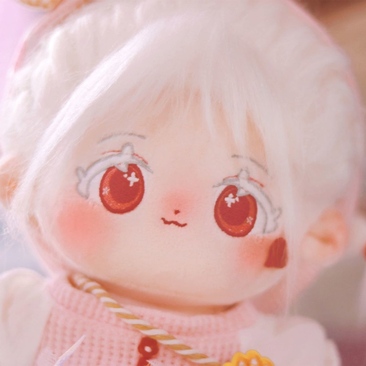 無属性 ぬいぐるみ 20cm 着せ替えぬいぐるみ 白髪赤目女の子 綿