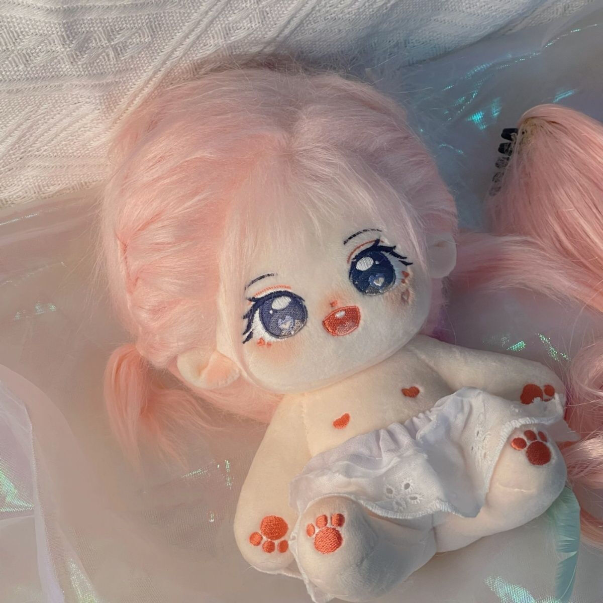 無属性 ぬいぐるみ 20cm 着せ替えぬいぐるみ ピンク髪青い目女の子