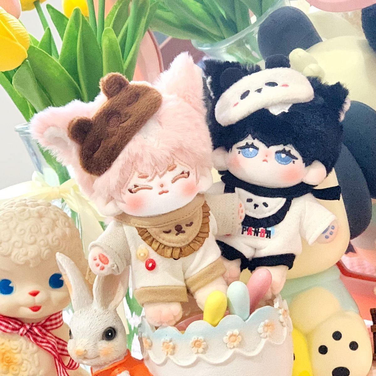 10cm 無属性 ぬいぐるみ 着せ替えぬいぐるみ 獣耳付け男の子 綿人形