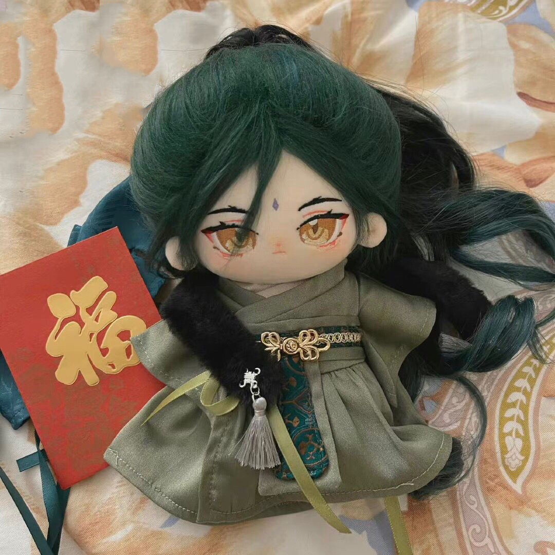 【深緑・淡緑】無属性古装◆20cmぬいぐるみ用お衣装➕️背飾り付き fit=scale-down,w=1200