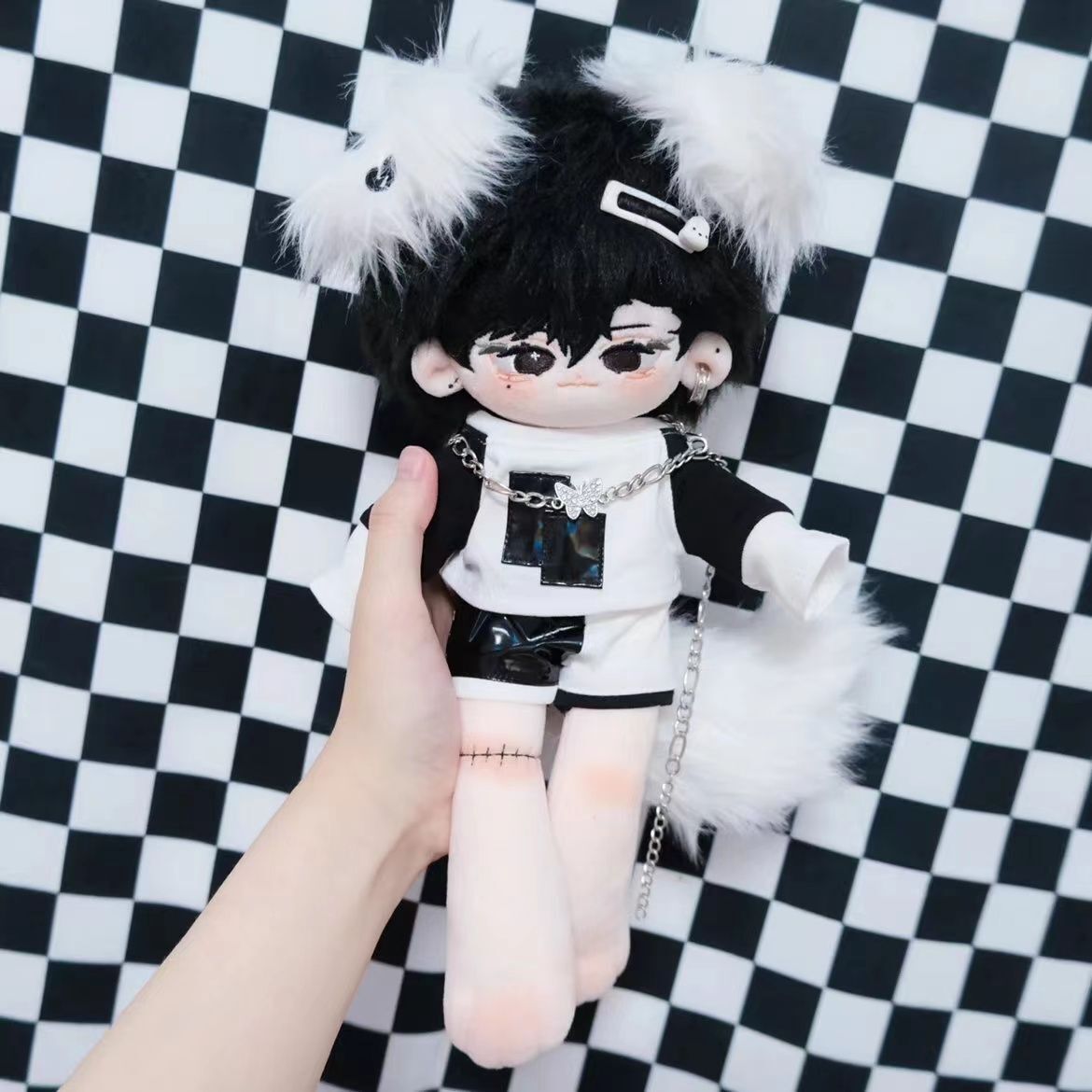 濃霧 長い脚 38cm 無属性 ぬいぐるみ 着せ替えぬいぐるみ 獣耳付け