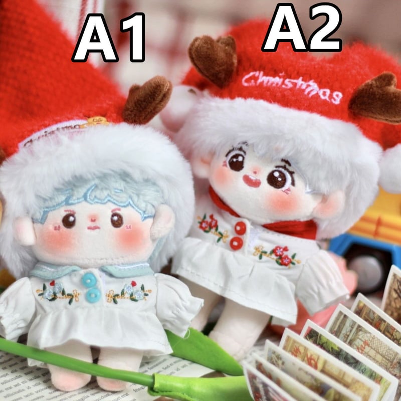 ぬいぐるみ 本体 フリース帽子キャラクター ミニ帽子 10cm 着せ替えぬいぐるハット ぬいぐるみクリスマスの赤い