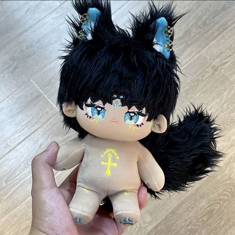 20cm 無属性 ぬいぐるみ 着せ替えぬいぐるみ 黒髪青い目男の子 綿人形 コットンドール キャラクターぬいぐるみ