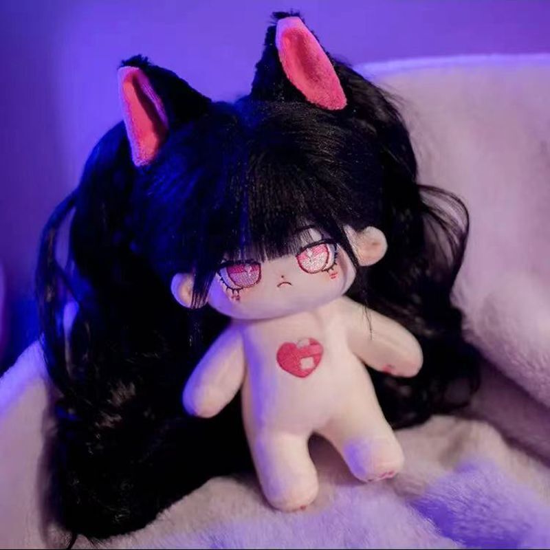 無属性 ぬいぐるみ 20cm 着せ替えぬいぐるみ 黒髪ピンクの目女の子 獣
