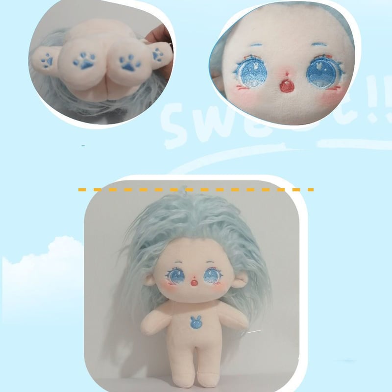 無属性 ぬいぐるみ 20cm 着せ替えぬいぐるみ 青い髪青い目女の子