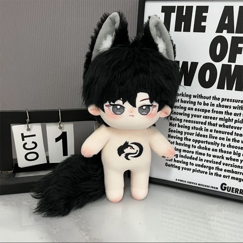 20cm 無属性 ぬいぐるみ 獣耳付け着せ替えぬいぐるみ 黒髪黒目男の子