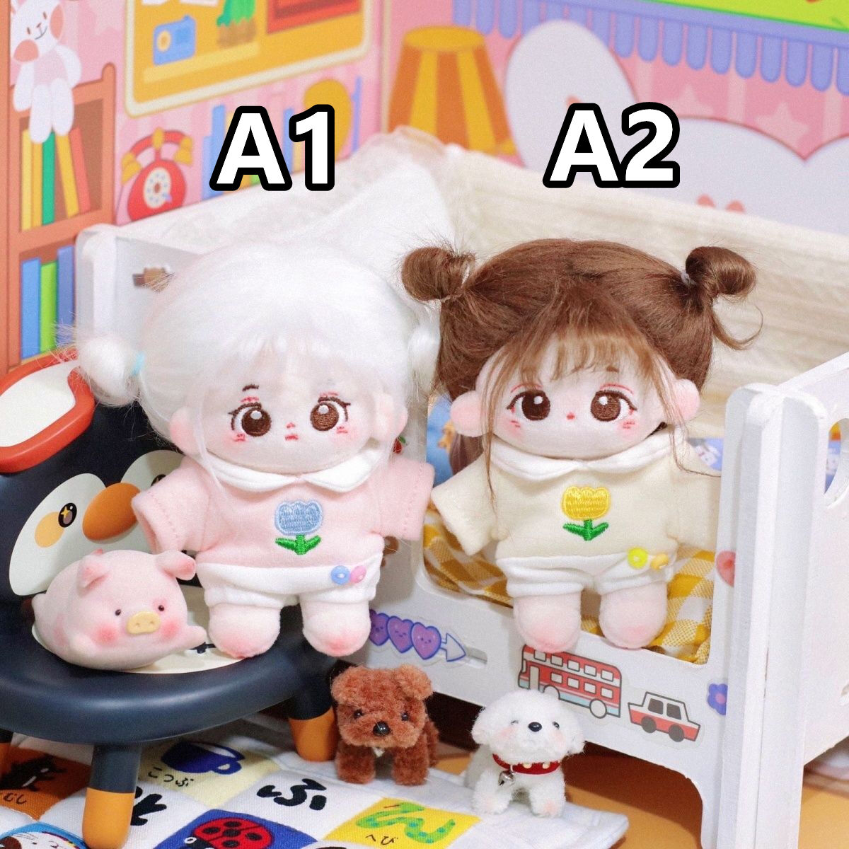 10cmハイクオリティな可愛い着せ替えぬいぐるみ♪ 無属性 ぬいぐるみ 10cm 着せ替えぬいぐるみ 女の子 綿人形 奶汪 喵嘰