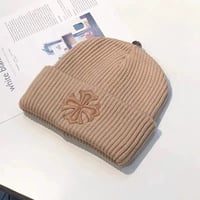 クロスモチーフニット帽 beige