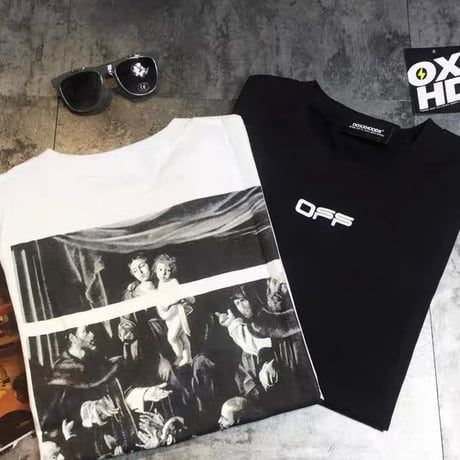 絵画プリントオフロゴTシャツ