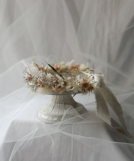 flower crown natural beige