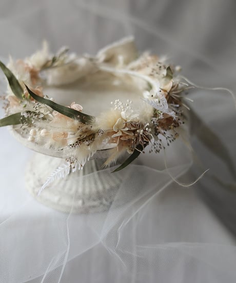 flower crown natural beige