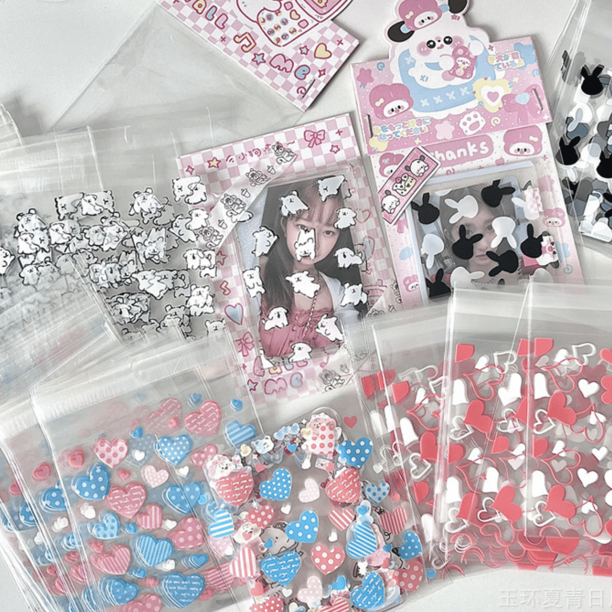 OPPテープ20本♡おまけステッカー&コラージュ テープ付きデザインOPP袋 50枚入り 【TZ75】 | POPPiN! ROOM 推し活雑貨