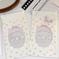 テープ付きデザインOPP袋　ハガキサイズ 　50枚入り Sweet Cute Cat　50枚入り　【TZ258】