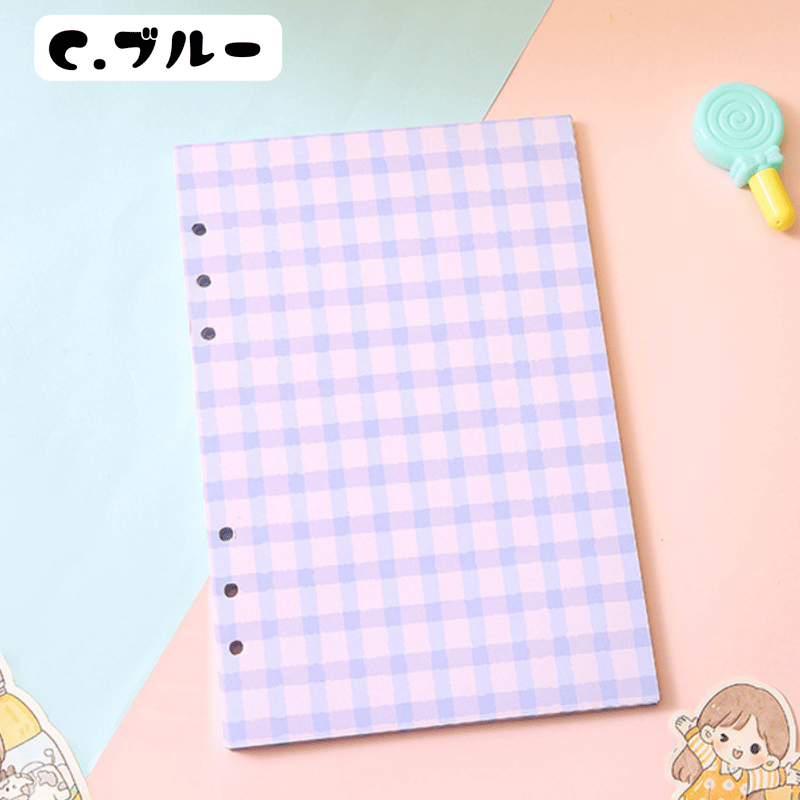 A6 ギンガムチェック ペーパーリフィル 40枚 【RE6】 | POPiN! ROOM