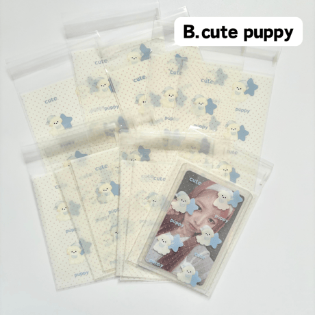テープ付きデザインOPP袋　Puppy　50枚入り　【TZ210】