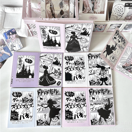 2つ折り　トレカ厚紙台紙　　劇画デザイン　10枚入り　【TZ142】