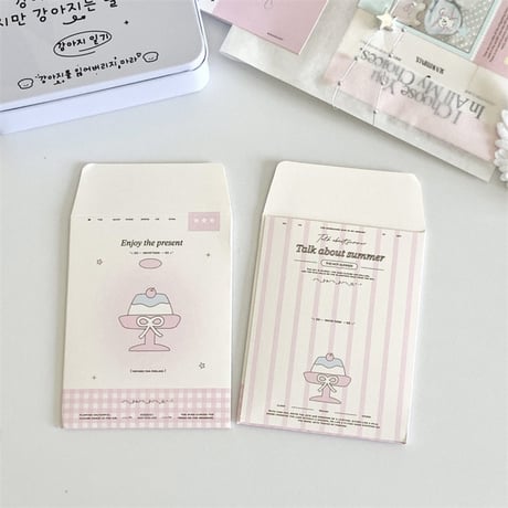 デザインmini厚紙封筒　6枚　【TZ123】