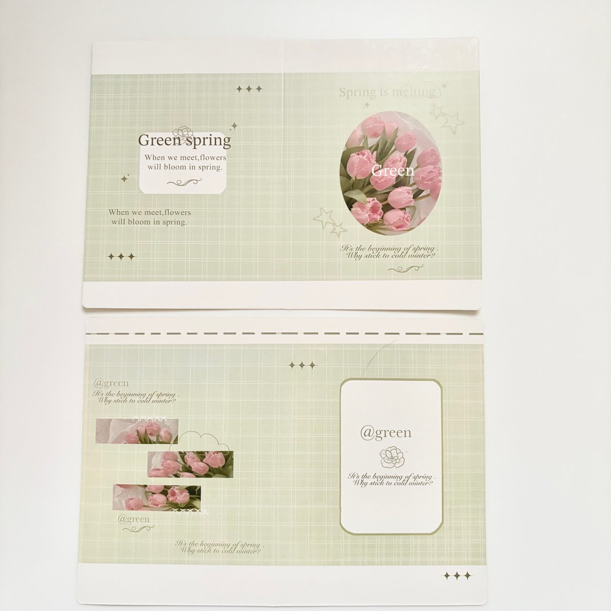 2つ折り トレカ厚紙台紙 PinkGreen-A 10枚SET 【TZ216】 | POPP