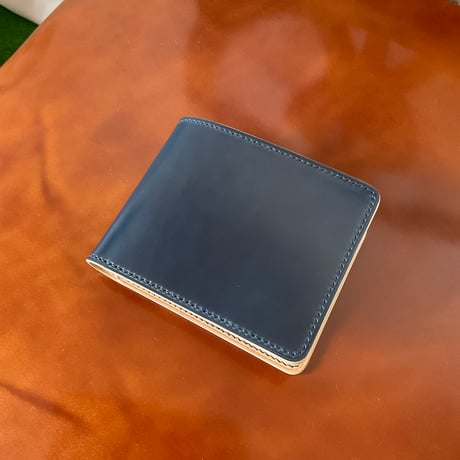 コードバン折財布＆小銭入れセット（ネイビー）