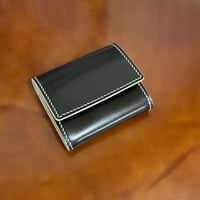 コードバン小銭入れ（ブラック白ステッチ）
