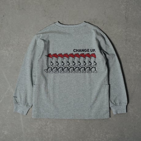 CHANGE UP POCKET-TEE POCKET-TEE グレー【長袖】