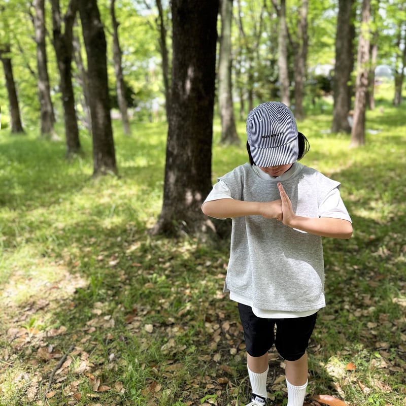 grape Printed Striped Cap ストライプキャップ grape Printed Striped Cap ストライプキャップ