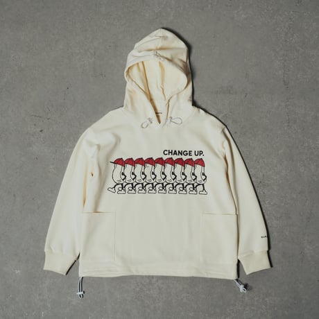CHANGE UP POCKE-HOODIE アイボリー