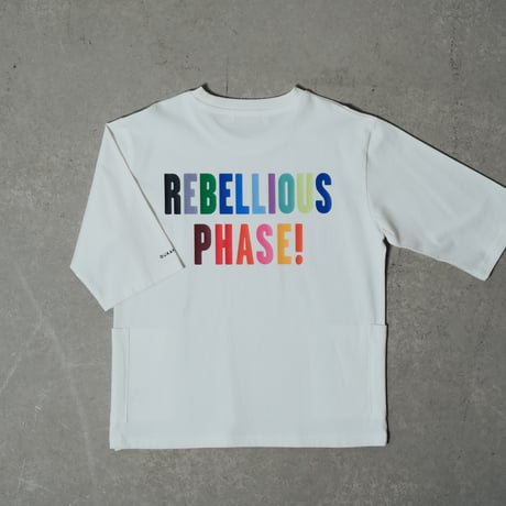 RAINBOW POCKE-TEE シロ【7分袖】