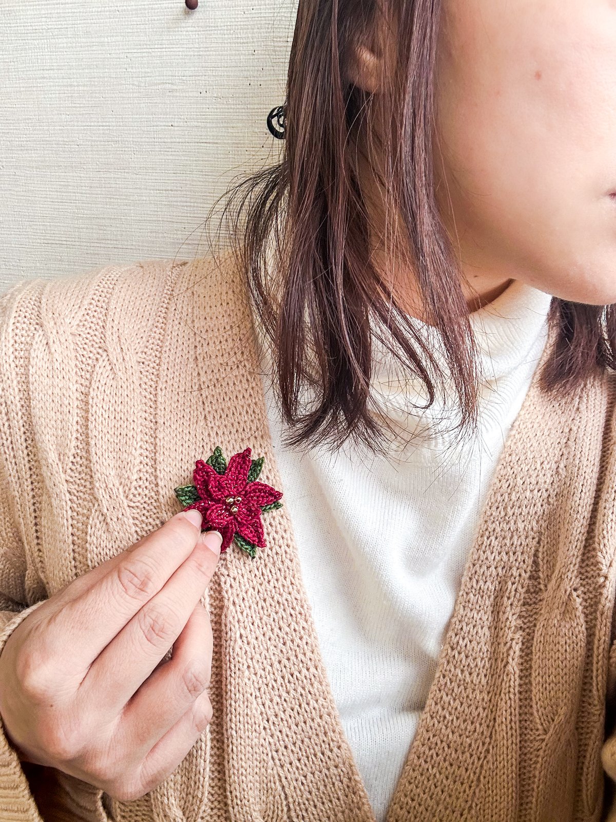 にこる様■オーダー＊ポインセチア＊レース 編み モチーフ■ レース編み(ポインセチアのモチーフ) にこる様□オーダー