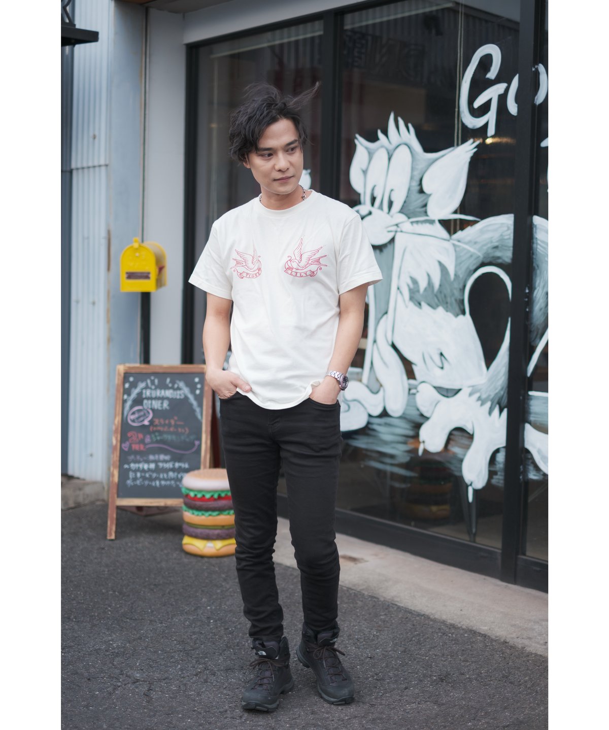 虎虎出品（他の方は購入をご遠慮ください） じゃじゃ虎Tシャツ(アイボリー×レッド) | TIGER LILY
