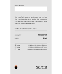 TANZANIA｜Shah｜Dark Roast｜200g