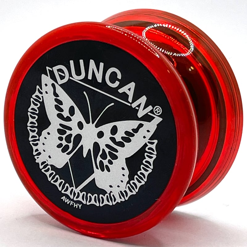 ヨーマニバタフライ（ネオンレッド・シルバーロゴ) YOYOMANIAX