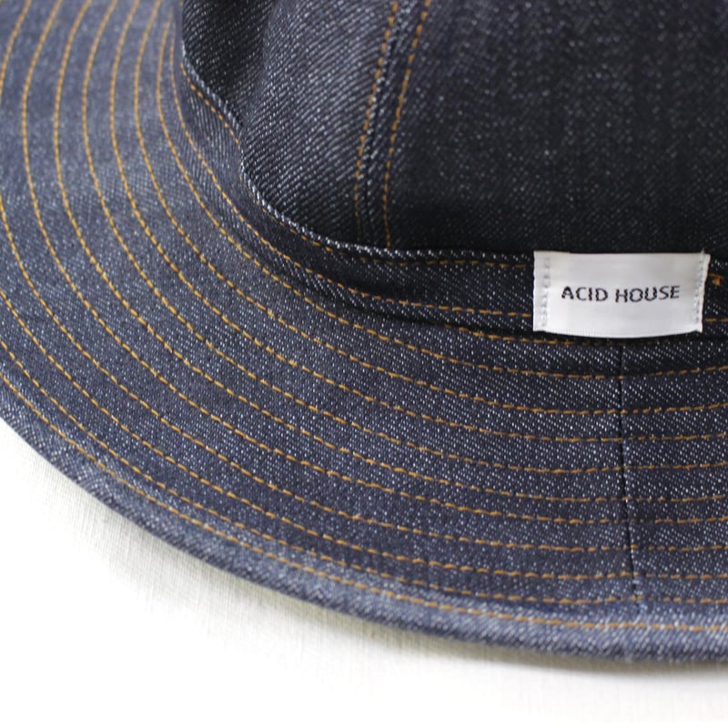 【完売品】ACID HOUSE 備南染工 デニムハット ヴィンテージ DENIM HAT / INDIGO / BLACK / GRAY / WHITE / IV