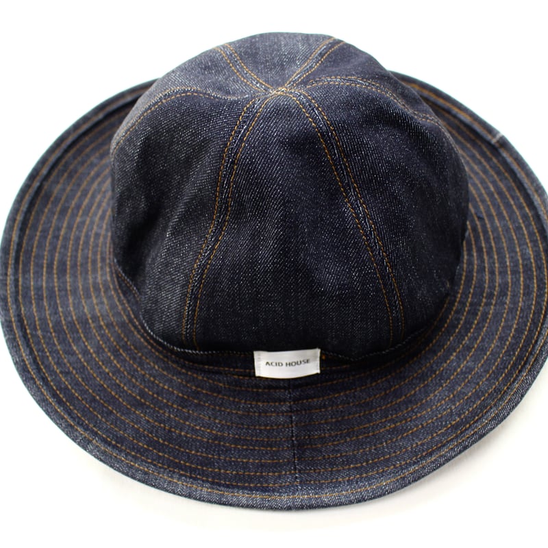 DENIM HAT / INDIGO / BLACK / IVORY STRIP | ACID